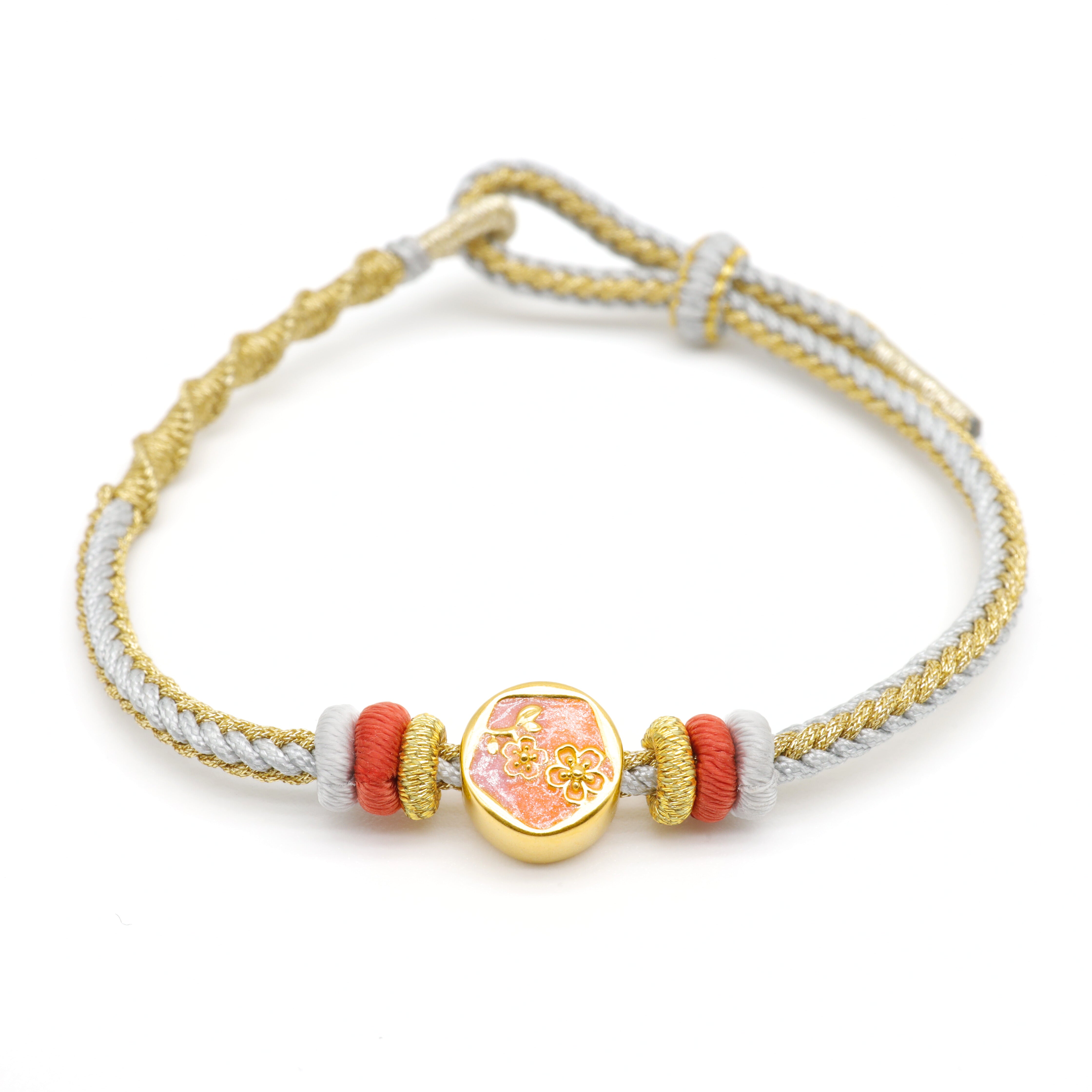 24K Gold floral charm Bracelet