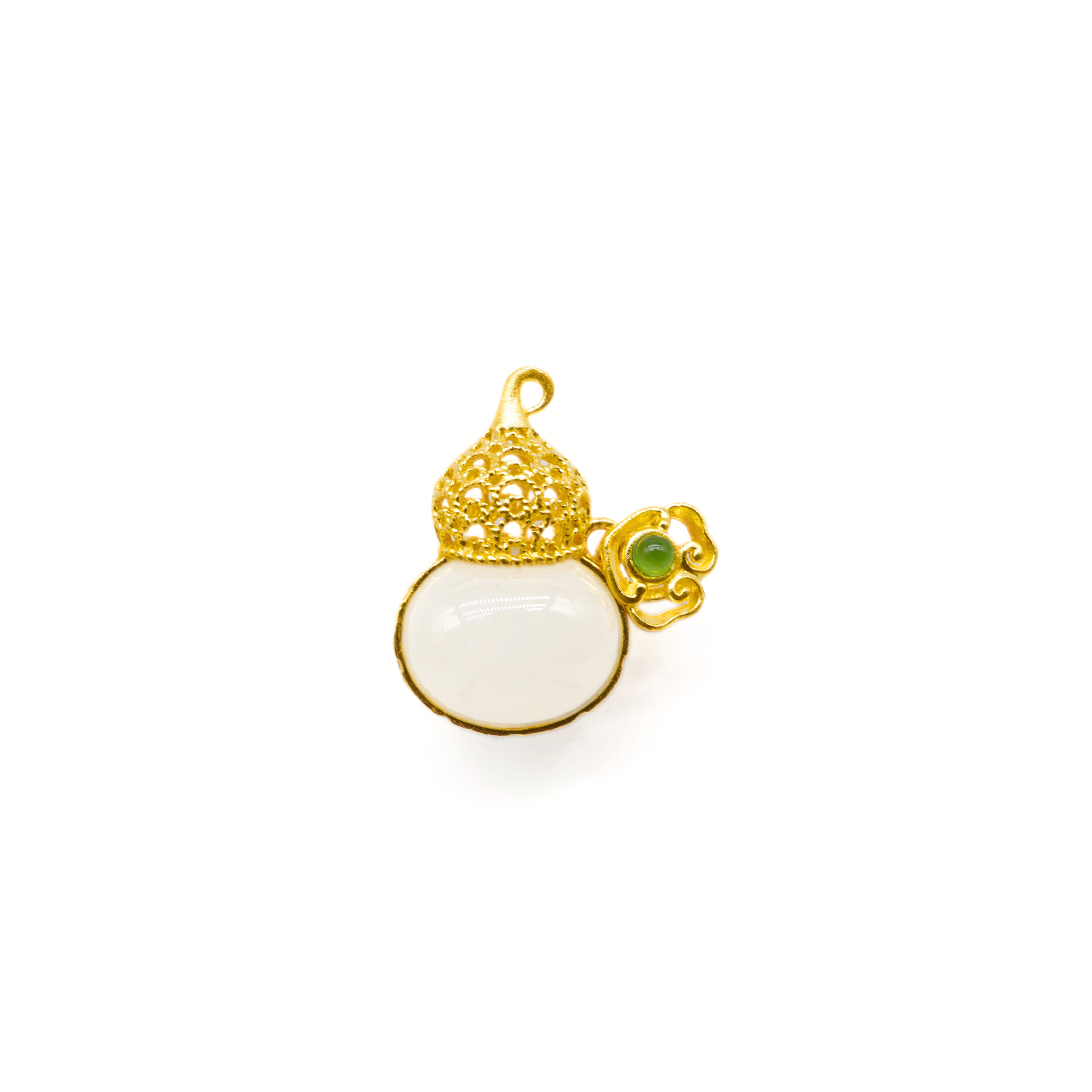 24K Gold Hetian Jade Pendant
