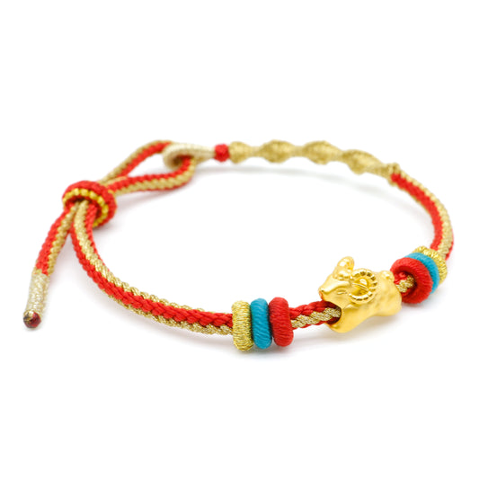 24K Gold Zodiac Goat Charm Bracelet