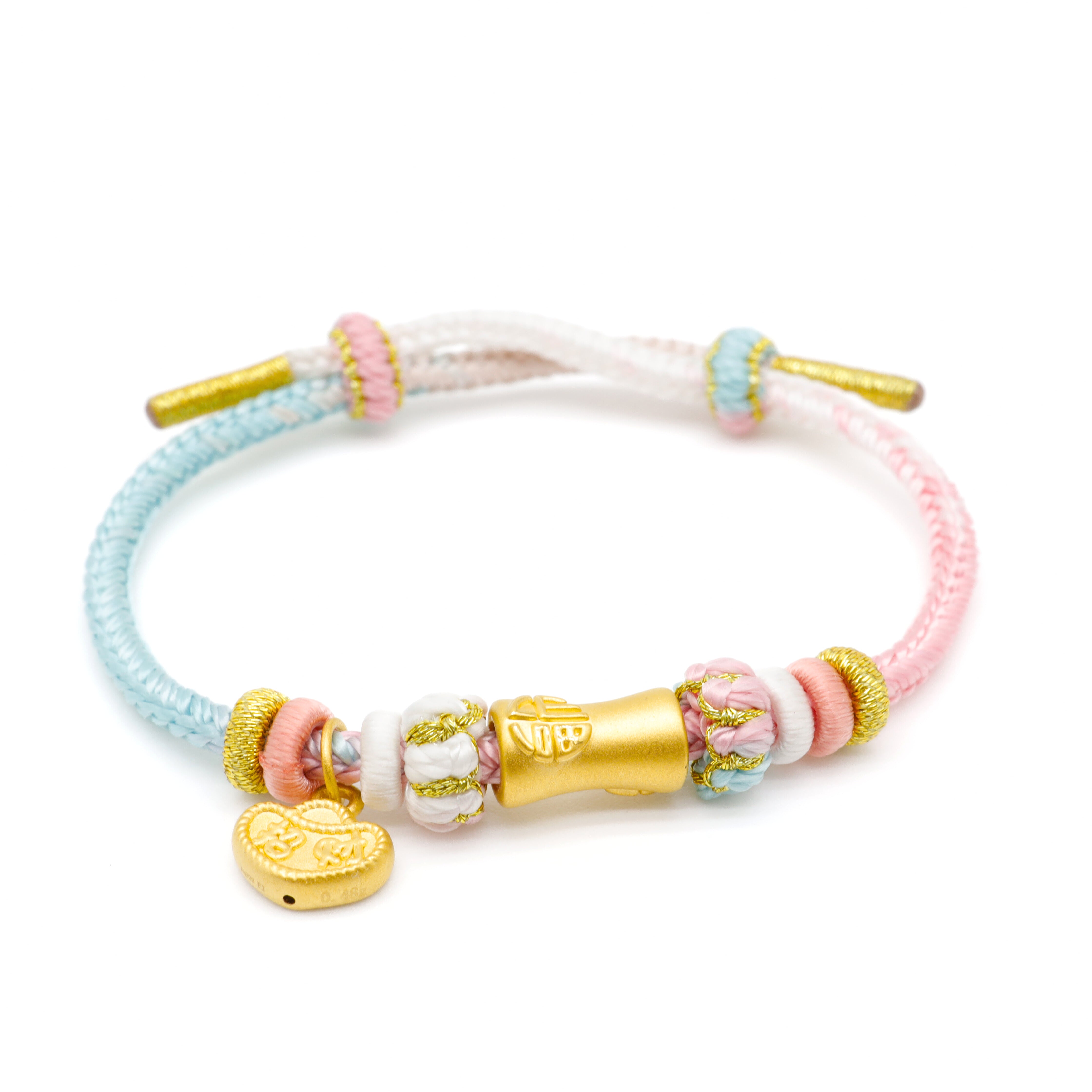 24K Gold Sycee & Bamboo Charm Bracelet