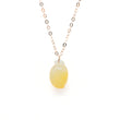 Rose Gold Yellow Hetian Jade Pendant Necklace