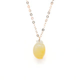 Rose Gold Yellow Hetian Jade Pendant Necklace