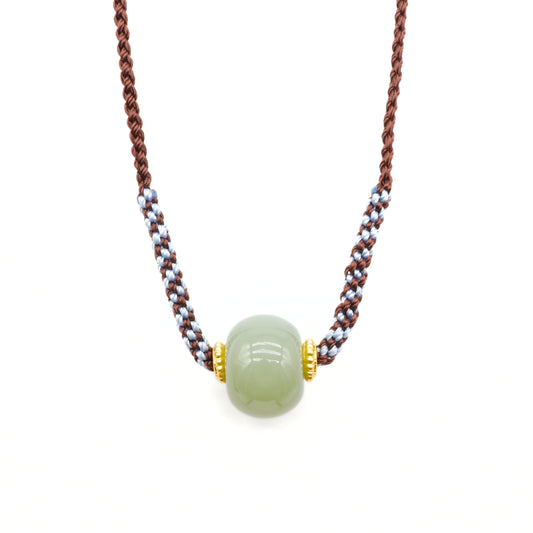 24k GOLD HETIAN JADE NECKLACE