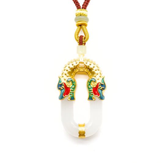 24k GOLD HETIAN JADE NECKLACE