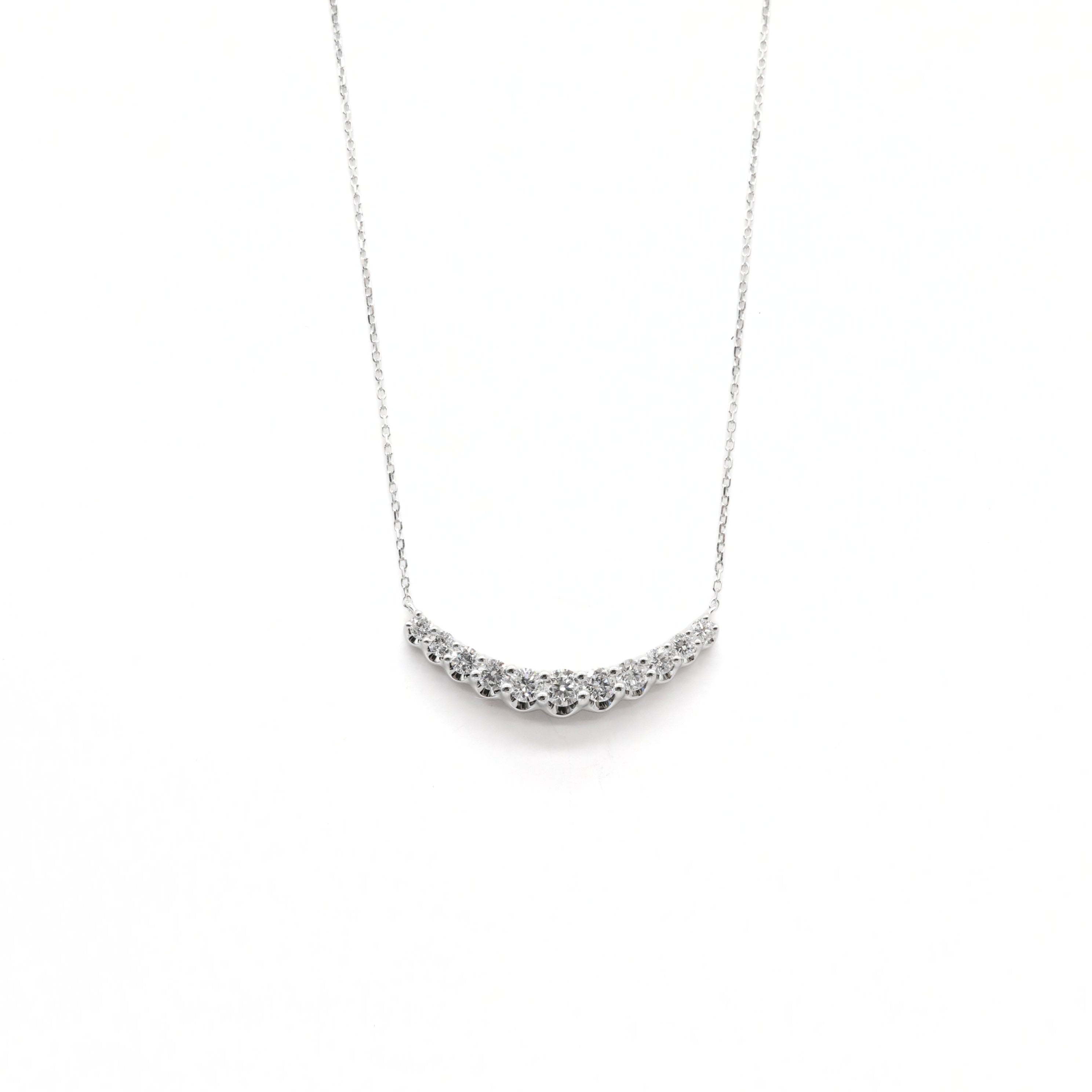 Lab-Diamond Curve Bar Necklace