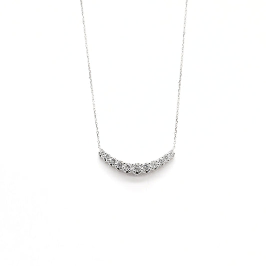 Lab-Diamond Curve Bar Necklace