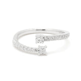 Lab-Grown Diamond Round & Princess Cut Open Ring
