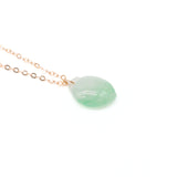 Rose Gold Green Hetian Jade Necklace