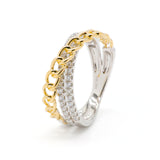 Lab-Grown Diamond Pavé & Chain Link Statement Ring