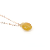 Rose Gold Yellow Hetian Jade Necklace