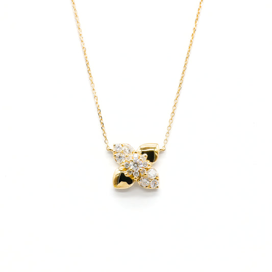 Lab-Diamonds Clover Petal Necklace
