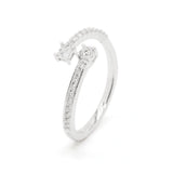 Lab-Grown Diamond Round & Princess Cut Open Ring