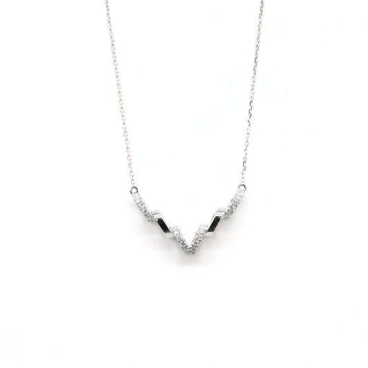 V Curve Lab-Diamond Necklace