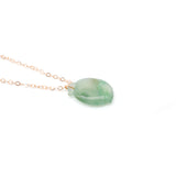 Rose Gold Green Hetian Jade Necklace