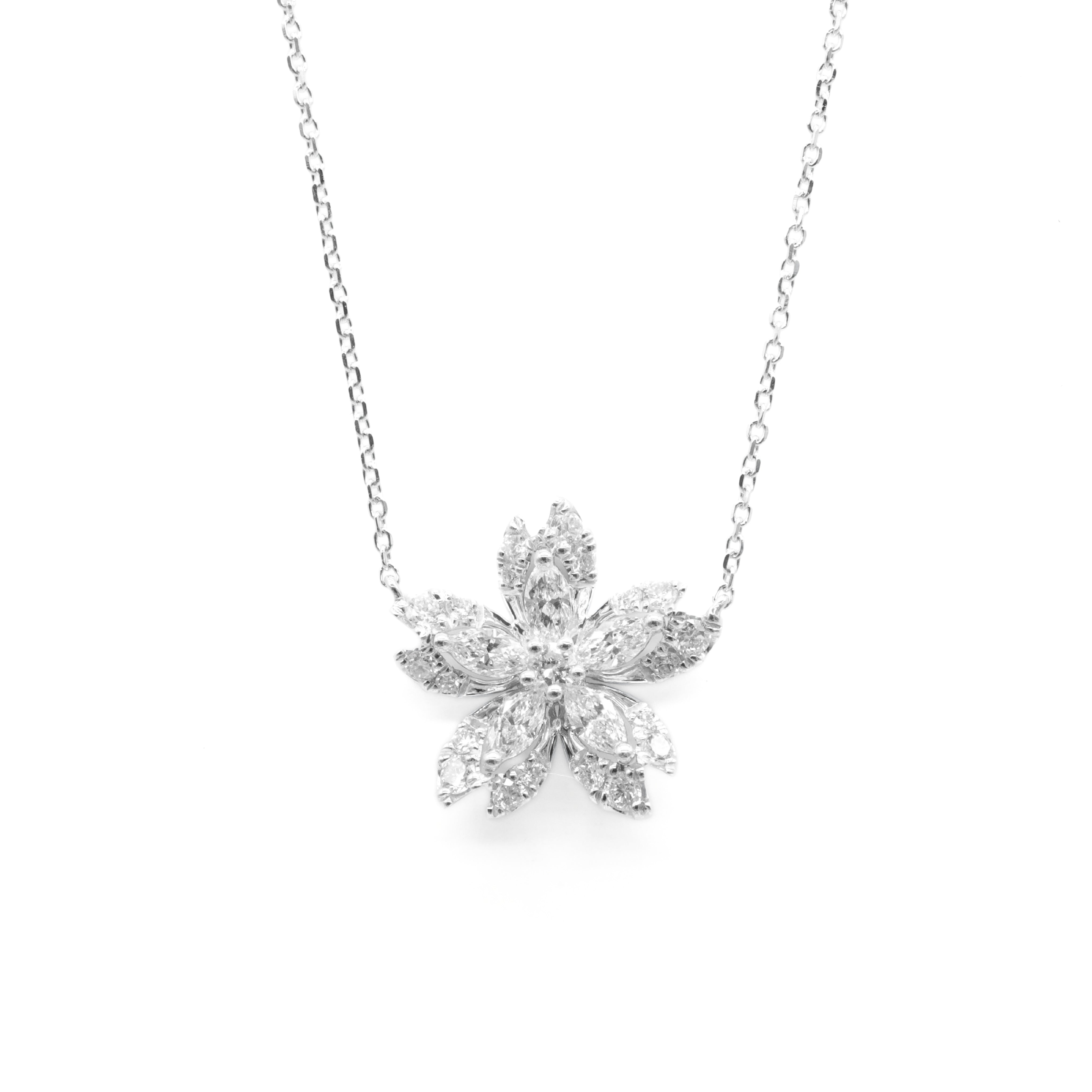 Lab-Diamonds Marquise Flower Necklace