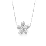 Lab-Diamonds Marquise Flower Necklace