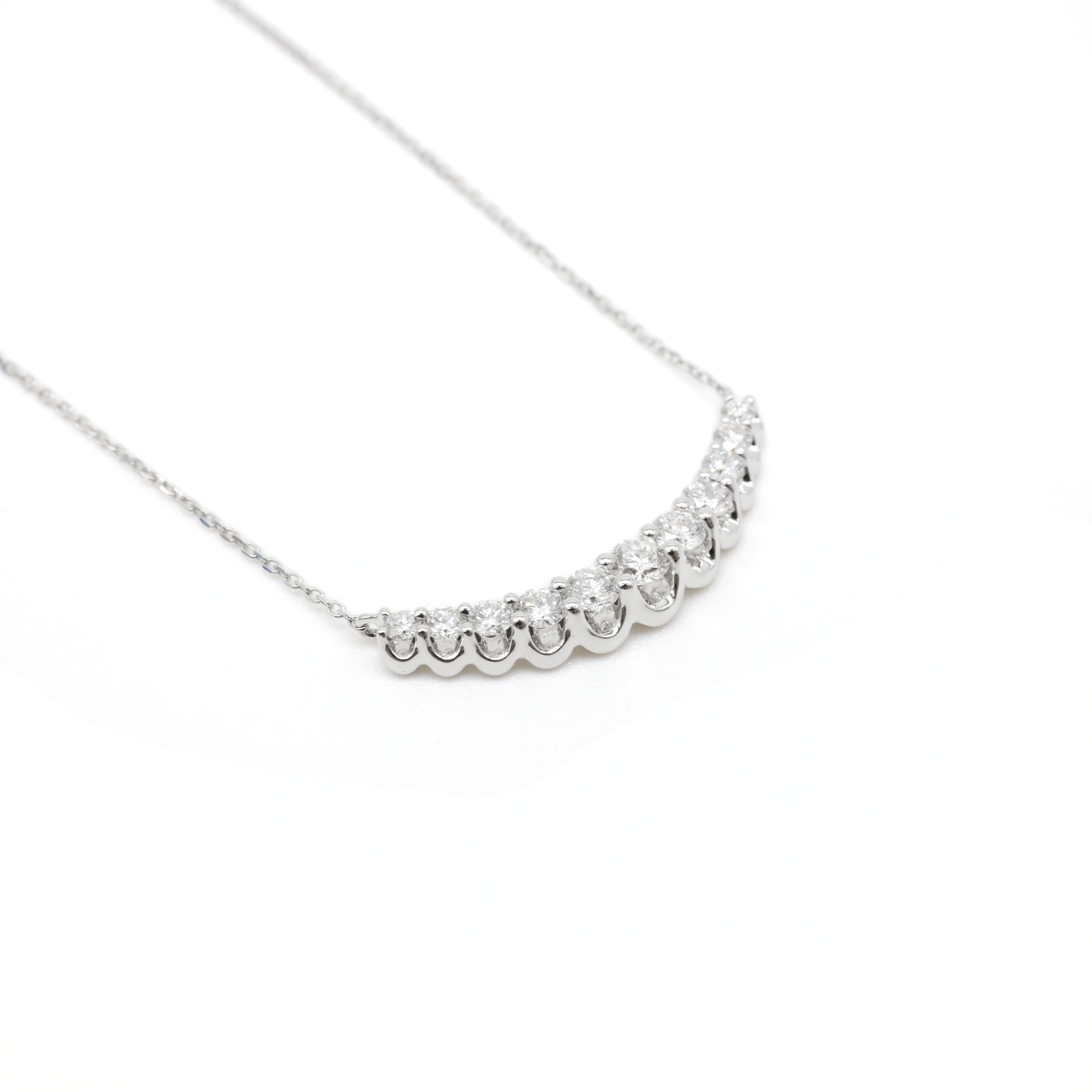 Lab-Diamond Curve Bar Necklace