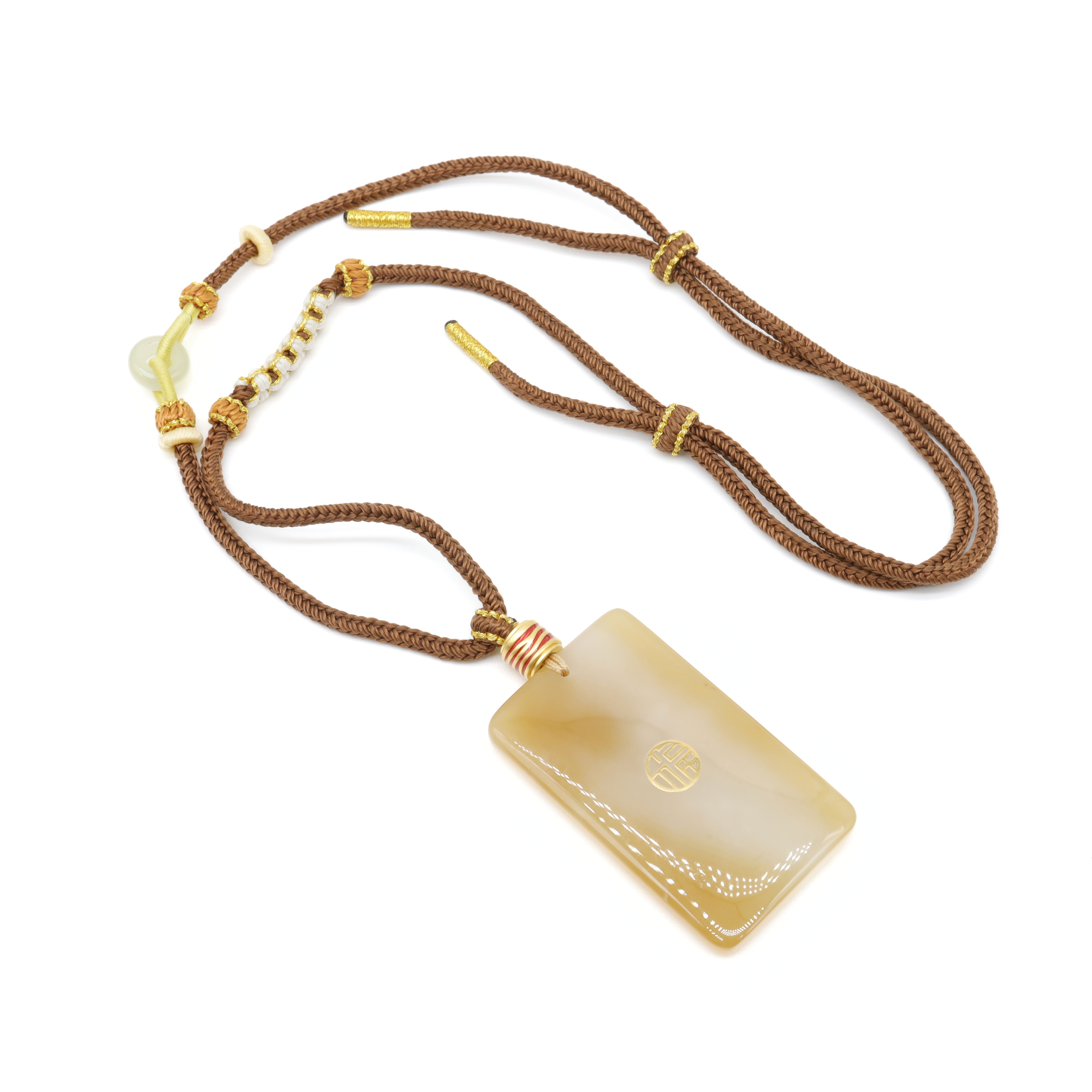 24k GOLD HETIAN JADE NECKLACE