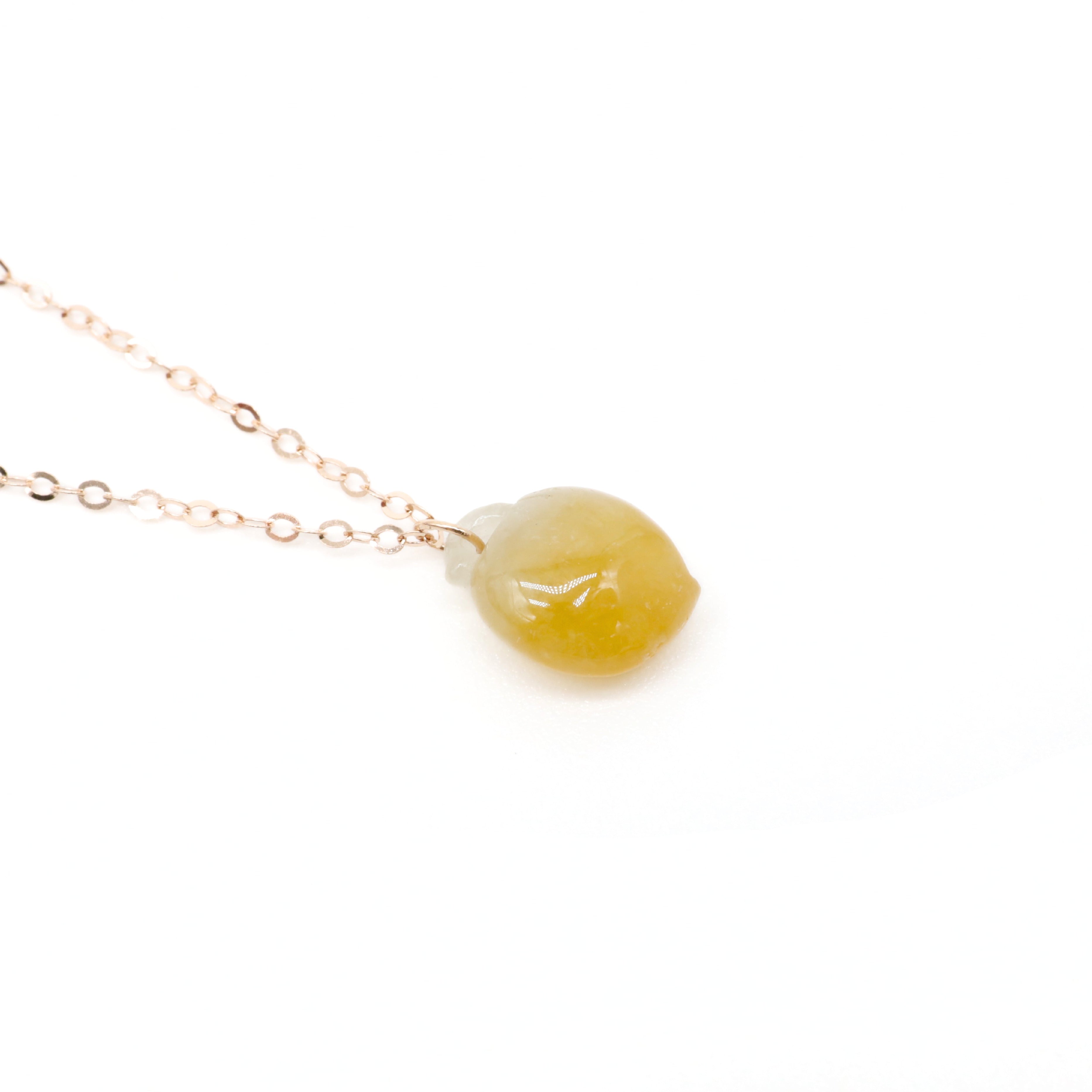 Rose Gold Yellow Hetian Jade Necklace