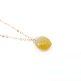 Rose Gold Yellow Hetian Jade Necklace