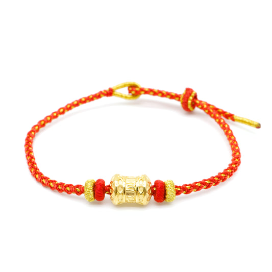 24K Gold Barrel charm Bracelet