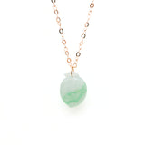 Rose Gold Green Hetian Jade Necklace