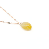 Rose Gold Yellow Hetian Jade Pendant Necklace