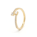 Lab-Grown Diamond Round & Princess Cut Open Ring