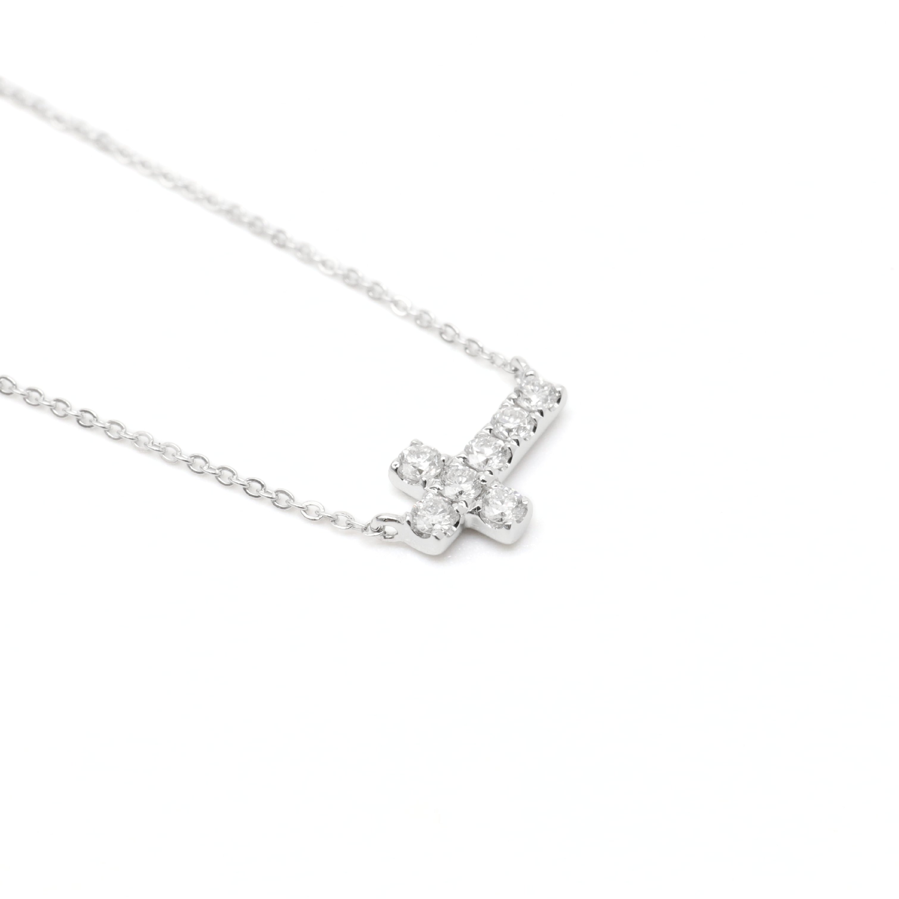 Lab-Diamonds Cross Necklace
