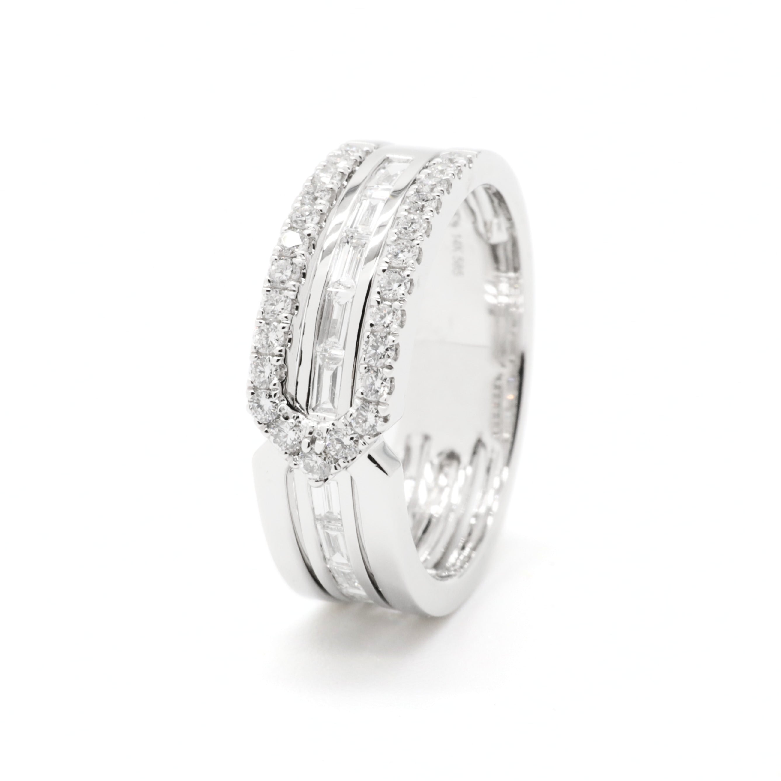 Modern Lab-Grown Diamond Baguette Frame Ring