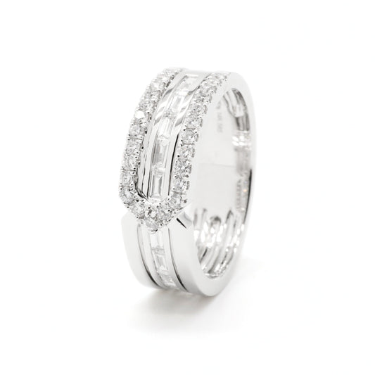 Modern Lab-Grown Diamond Baguette Frame Ring