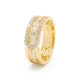 Modern Lab-Grown Diamond Baguette Frame Ring