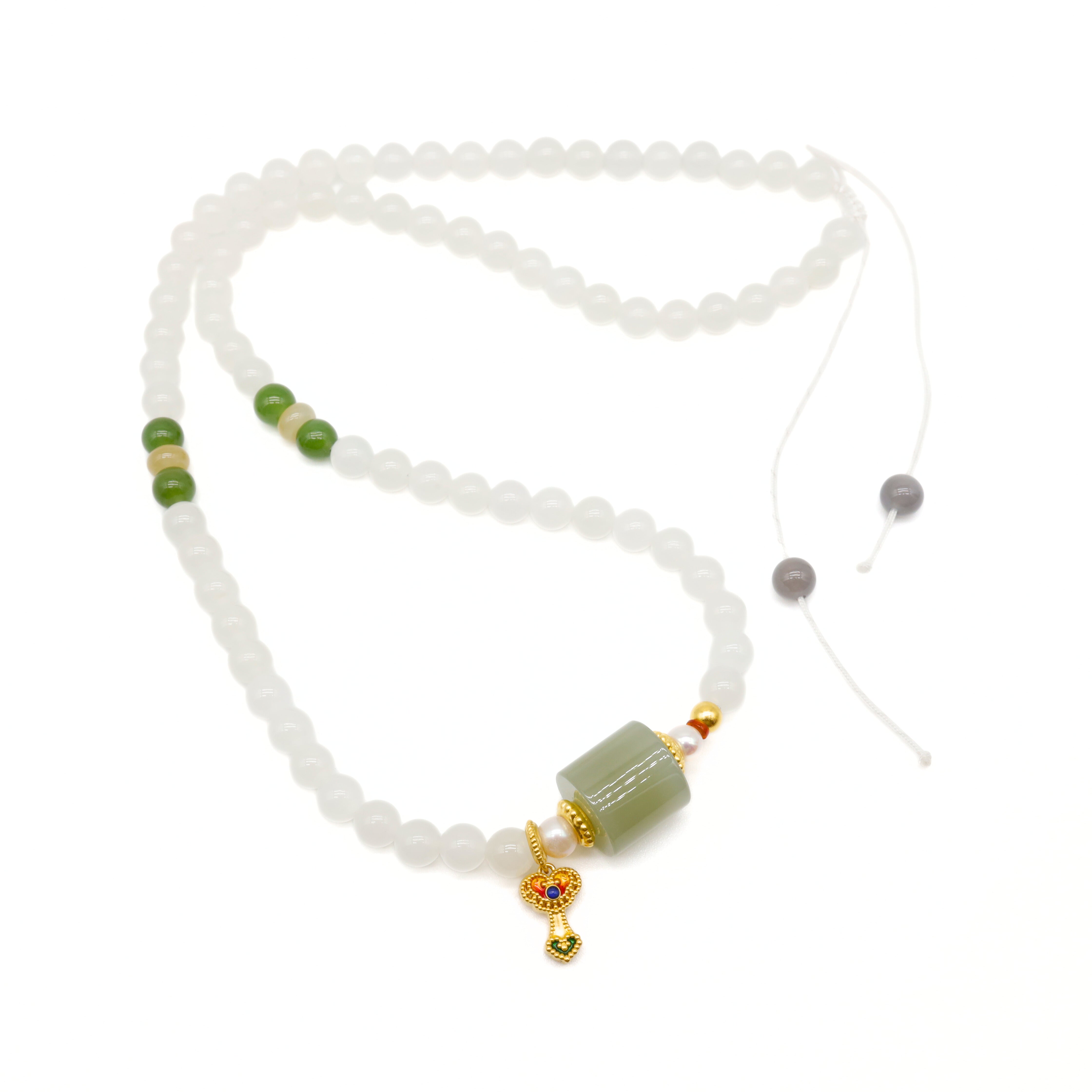 24k GOLD HETIAN JADE NECKLACE