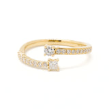 Lab-Grown Diamond Round & Princess Cut Open Ring