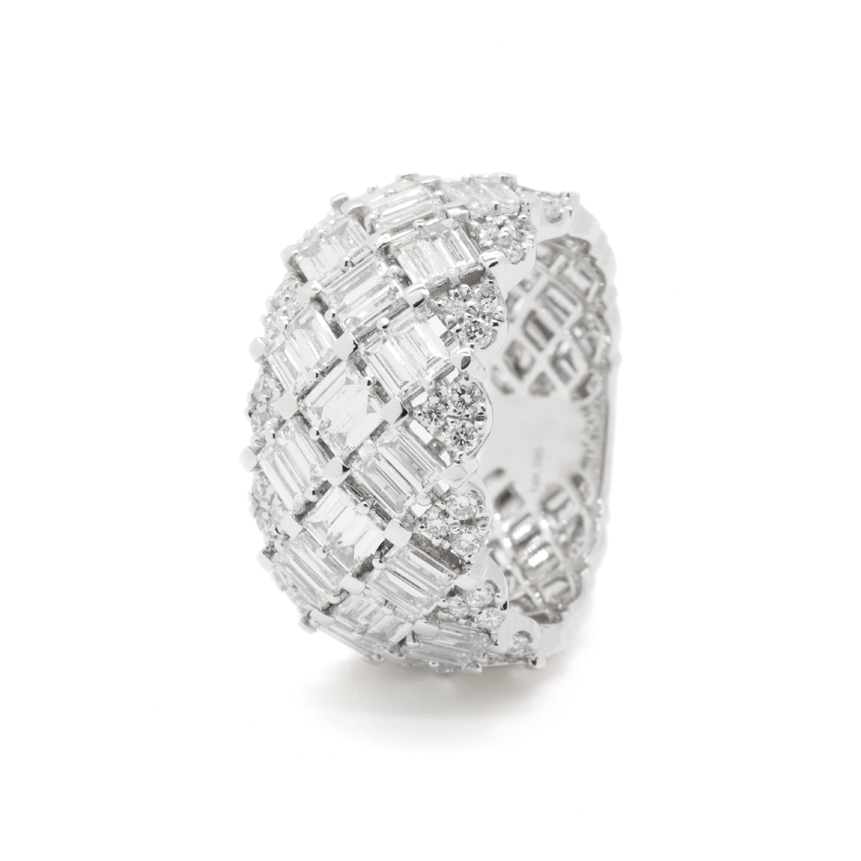 Bold Lab-Grown Diamond Baguette Wide Band Ring
