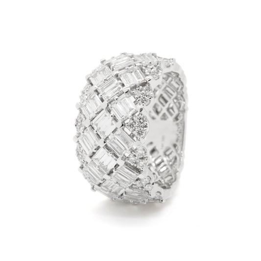 Bold Lab-Grown Diamond Baguette Wide Band Ring
