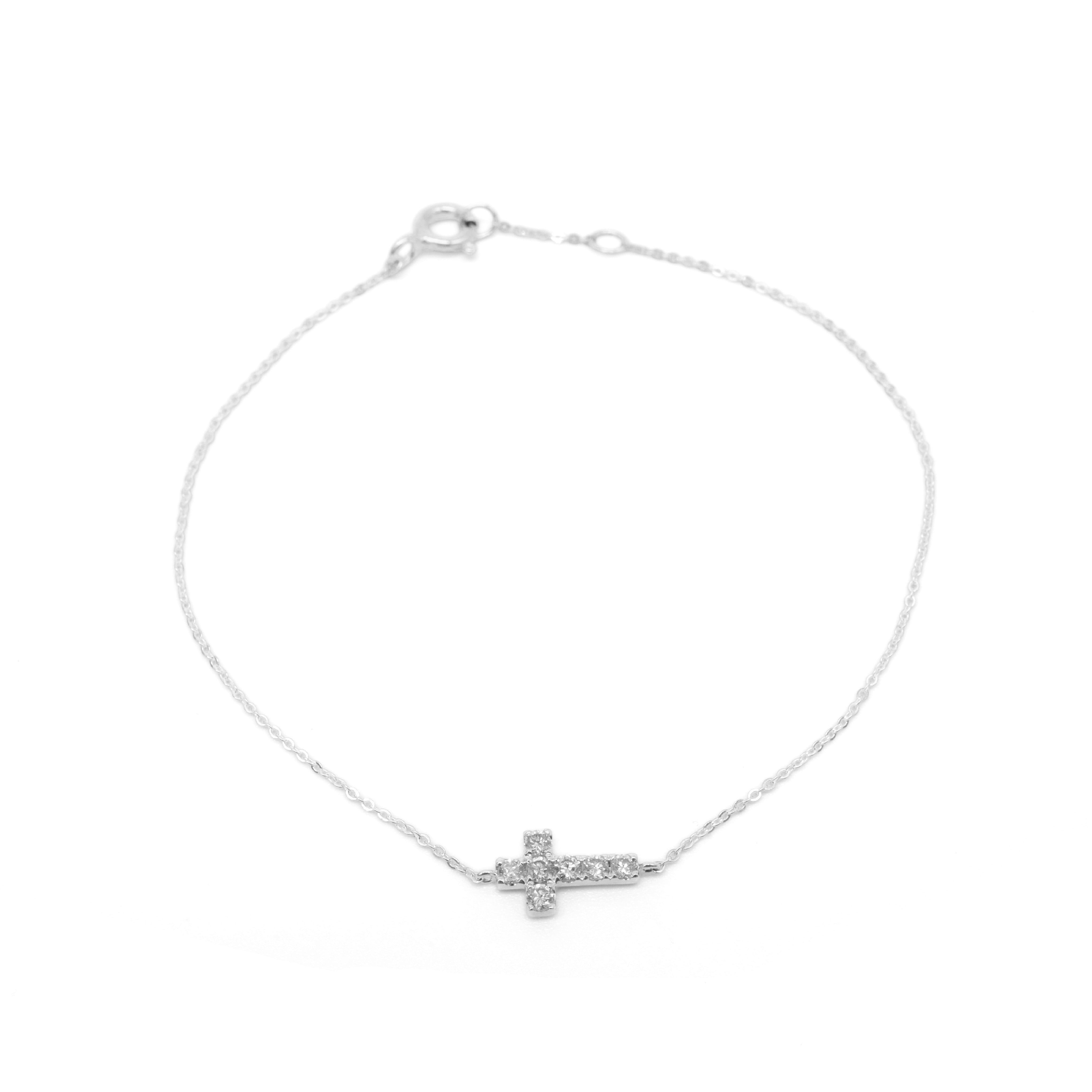 Lab-Diamonds Cross Bracelet