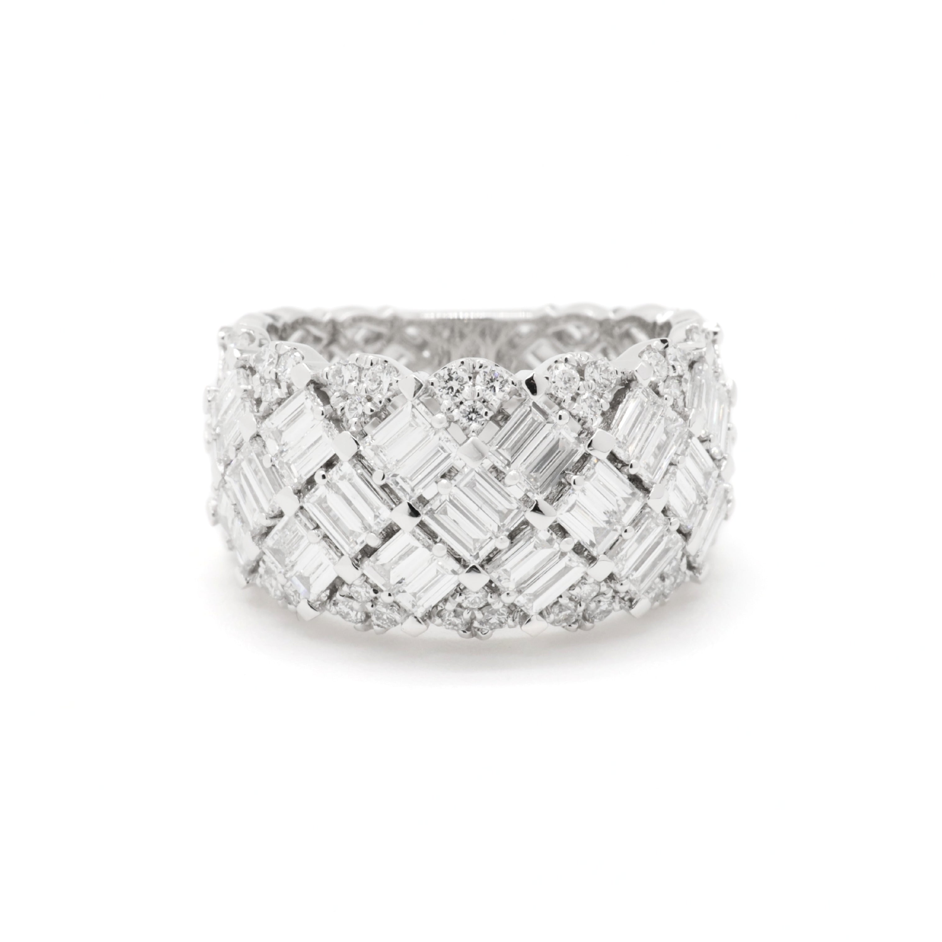 Bold Lab-Grown Diamond Baguette Wide Band Ring