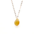 Rose Gold Yellow Hetian Jade Necklace