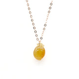 Rose Gold Yellow Hetian Jade Necklace