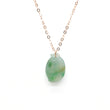 Rose Gold Green Hetian Jade Necklace