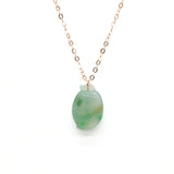 Rose Gold Green Hetian Jade Necklace
