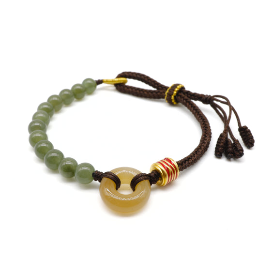 24K gold hetian jade bracelet