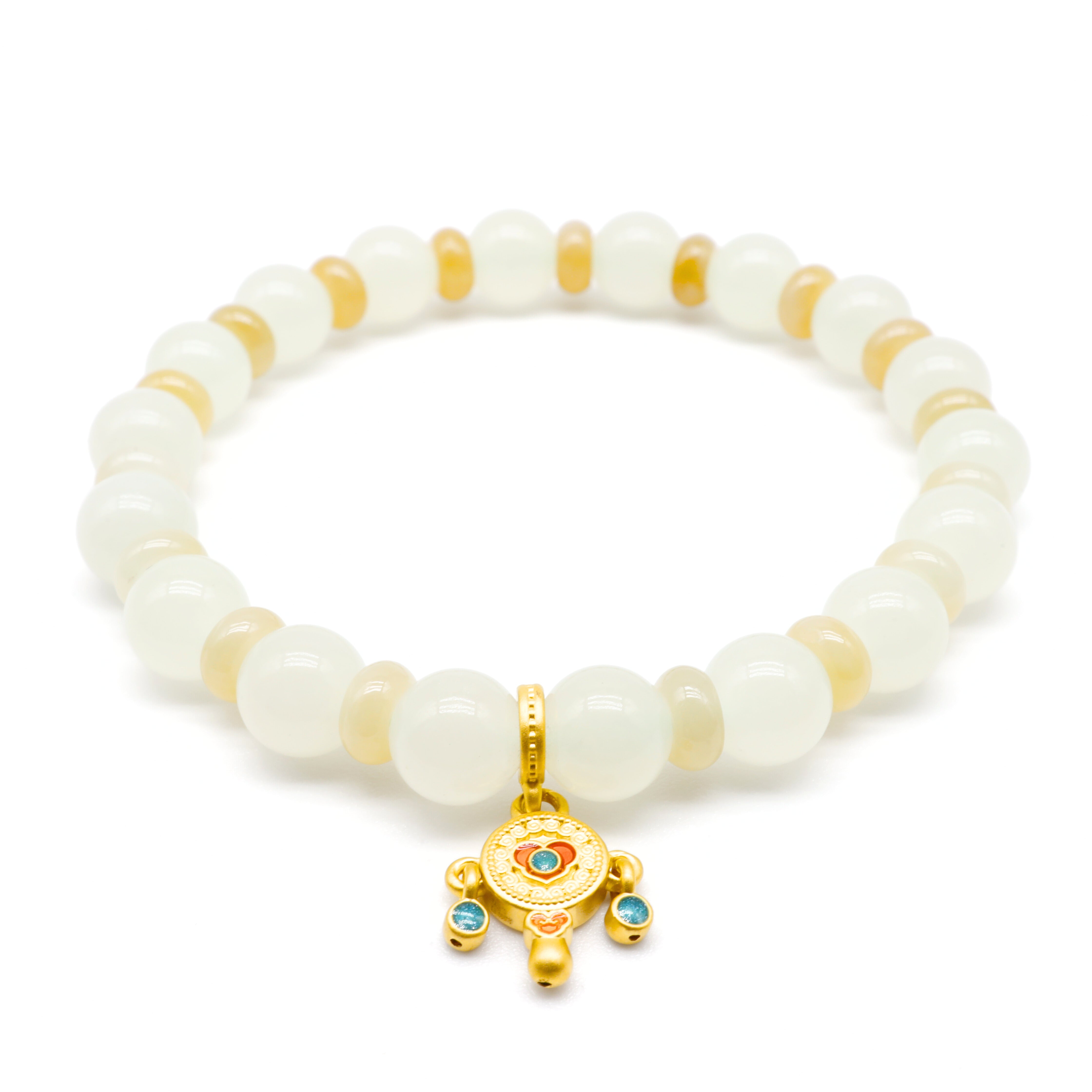 24K gold hetian jade bracelet