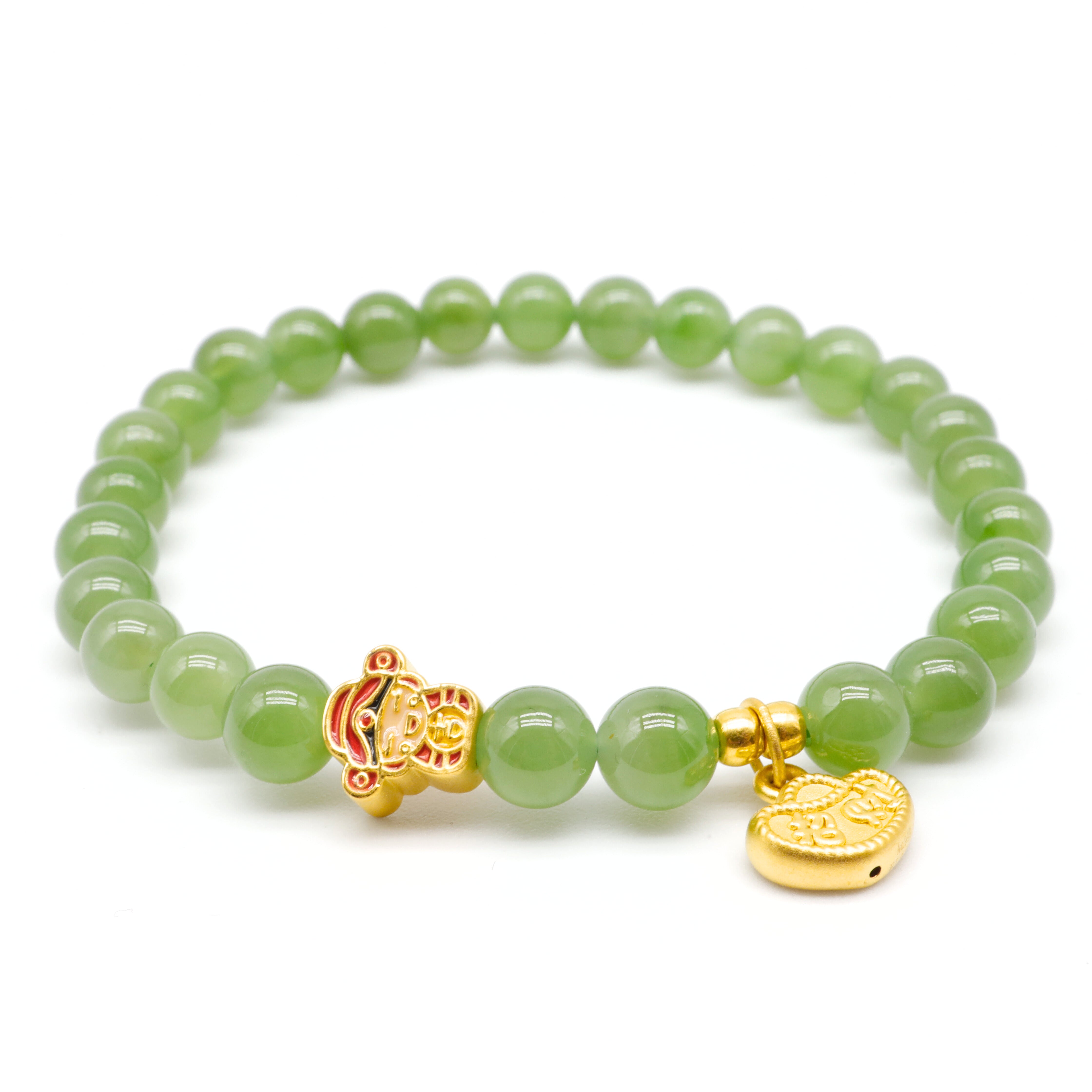 24K GOLD HETIAN JADE BRACELET