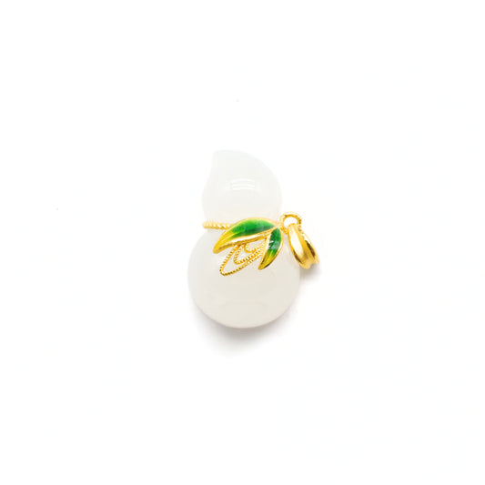 24K Gold Hetian Jade Pendant
