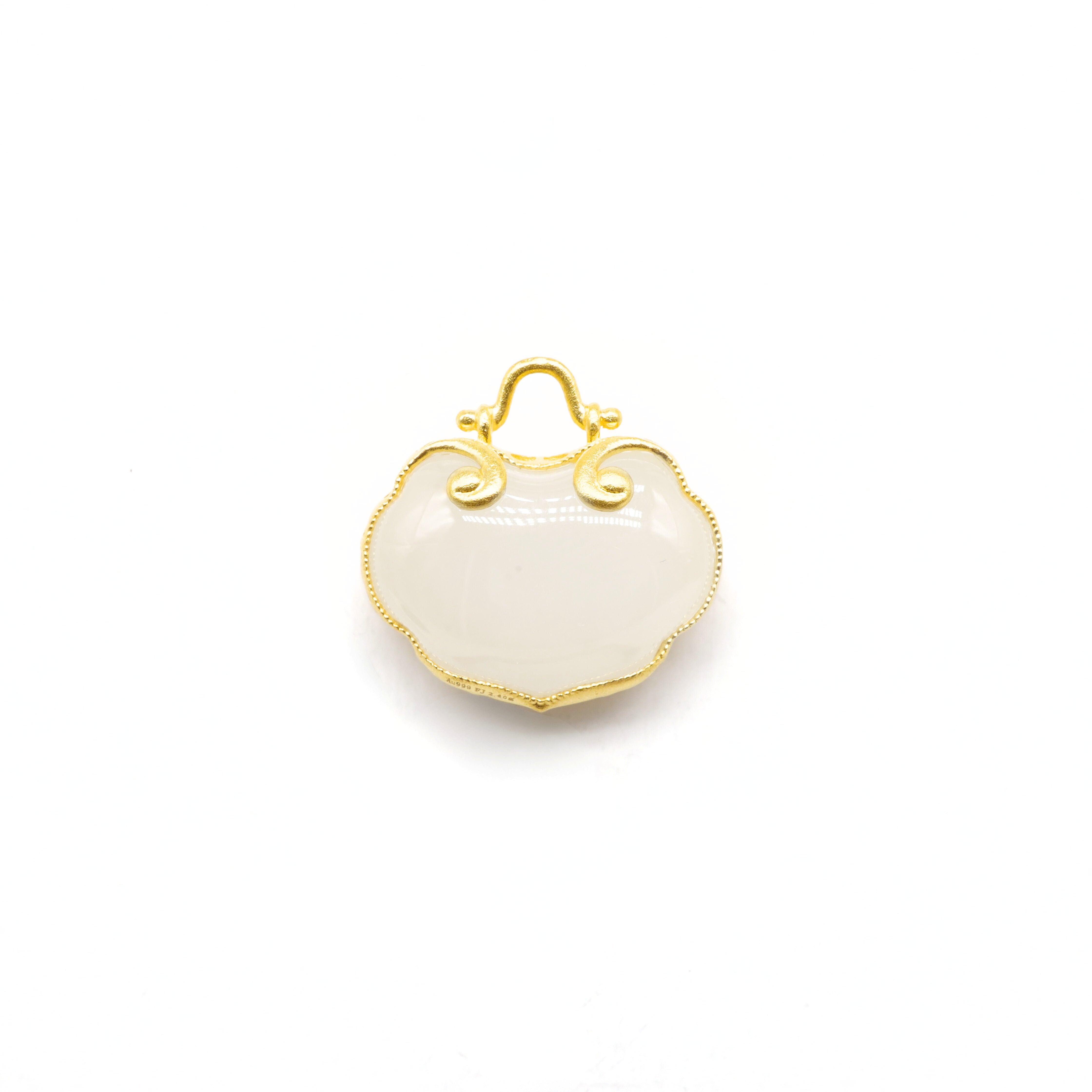 24K Gold Hetian Jade Pendant