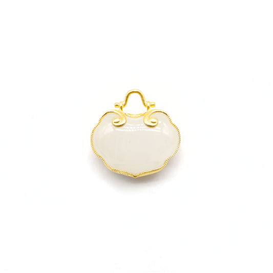 24K Gold Hetian Jade Pendant