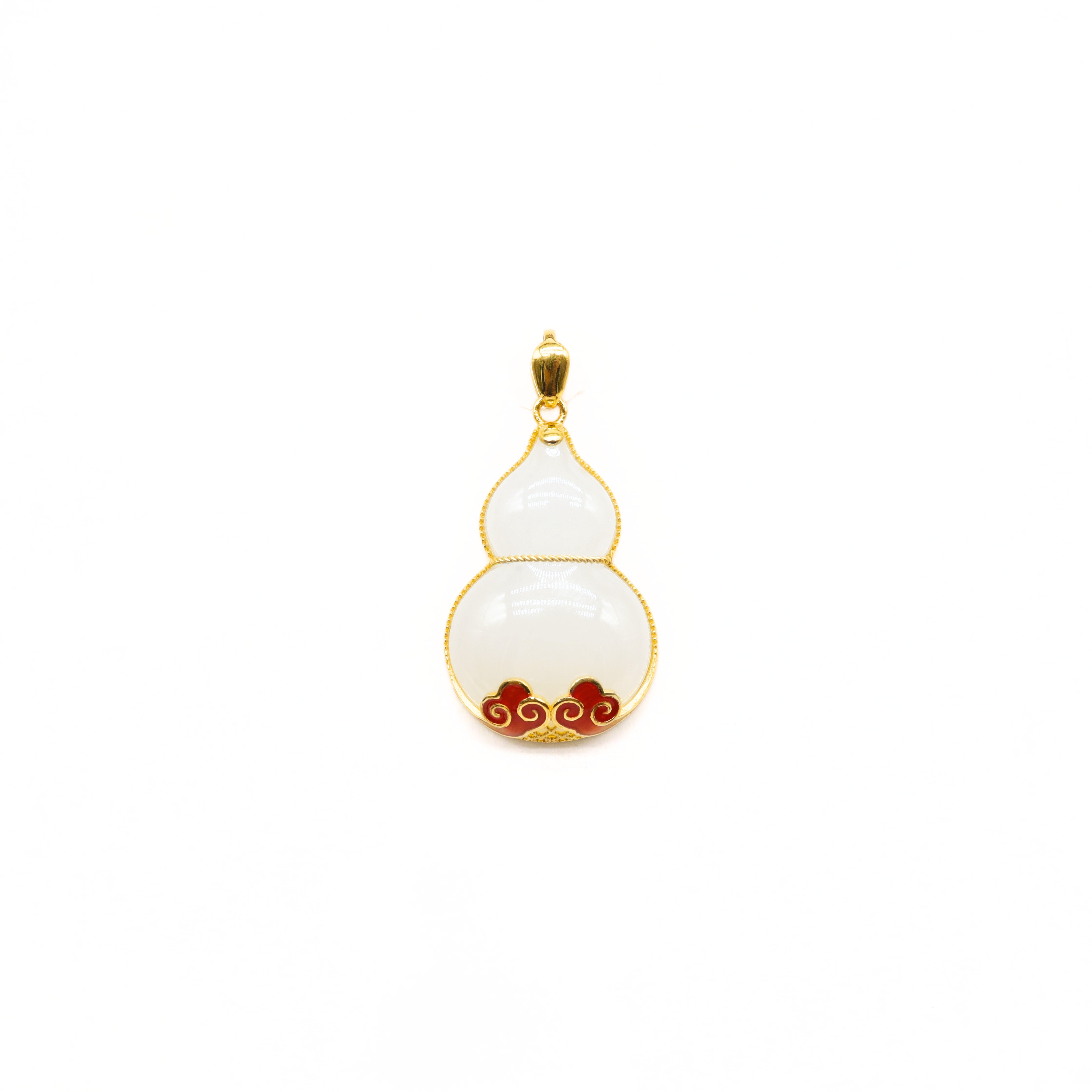 24K Gold Hetian Jade Pendant