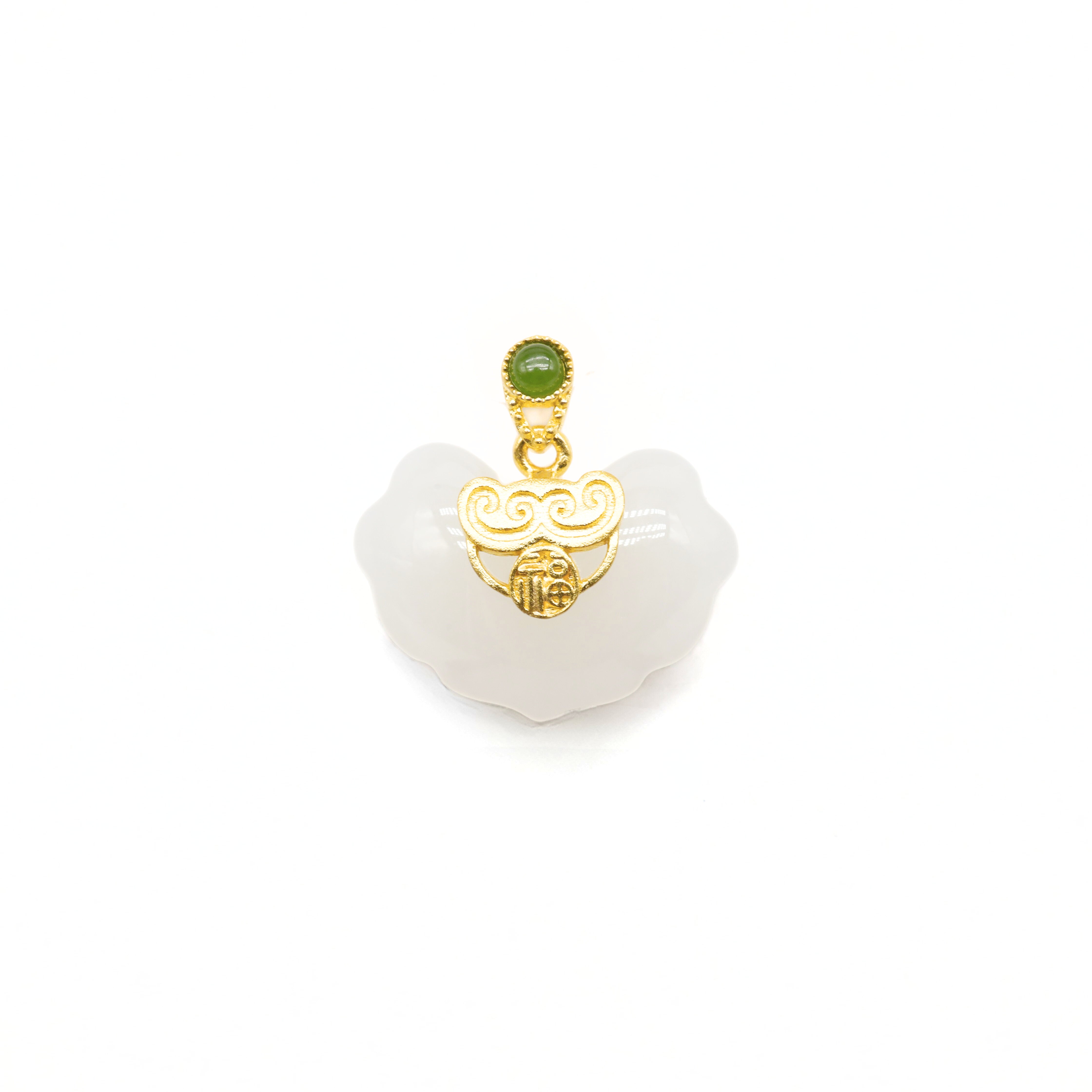 24K Gold Hetian Jade Pendant